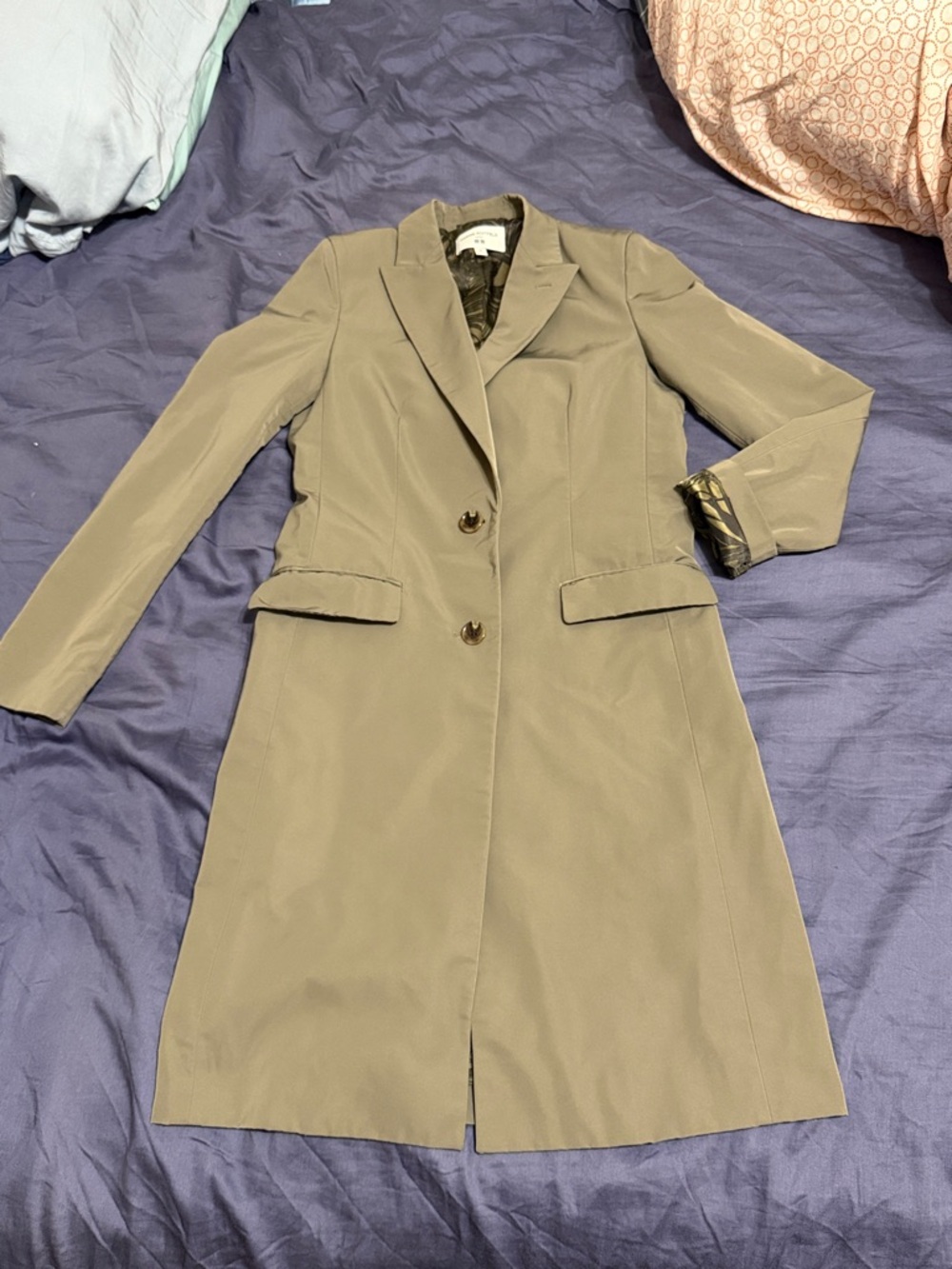 Uniqlo Women's Utility Long Coat in Olive Green